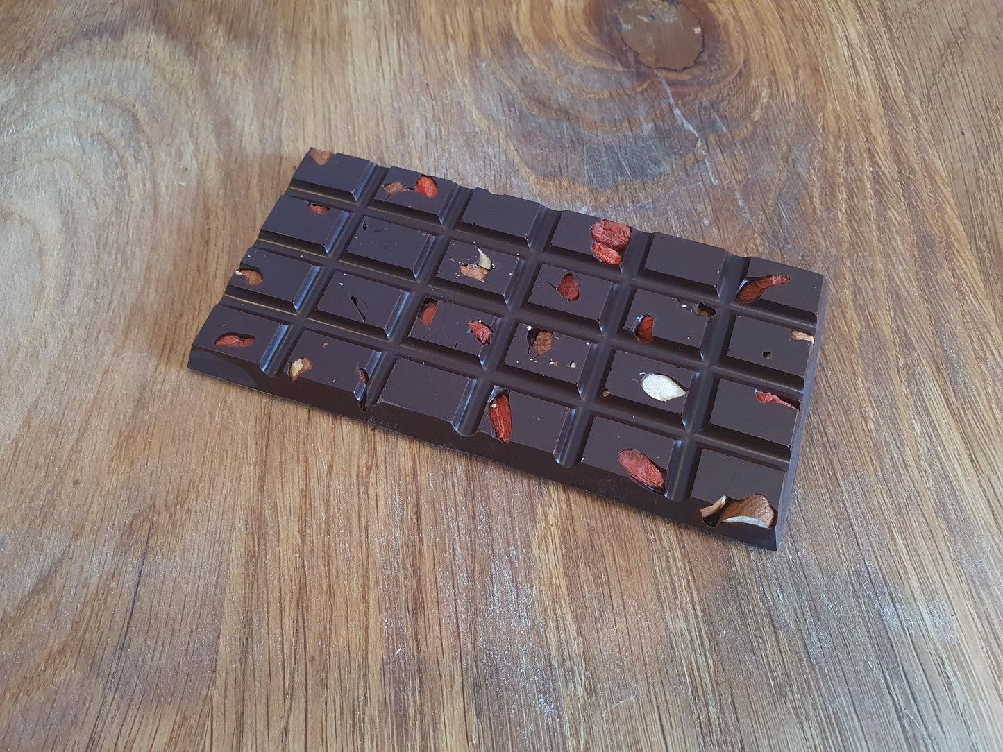 LIMITED EDITION Handmade Chocolate Bars- Goji Berry & Roasted Almond (pack of 3)