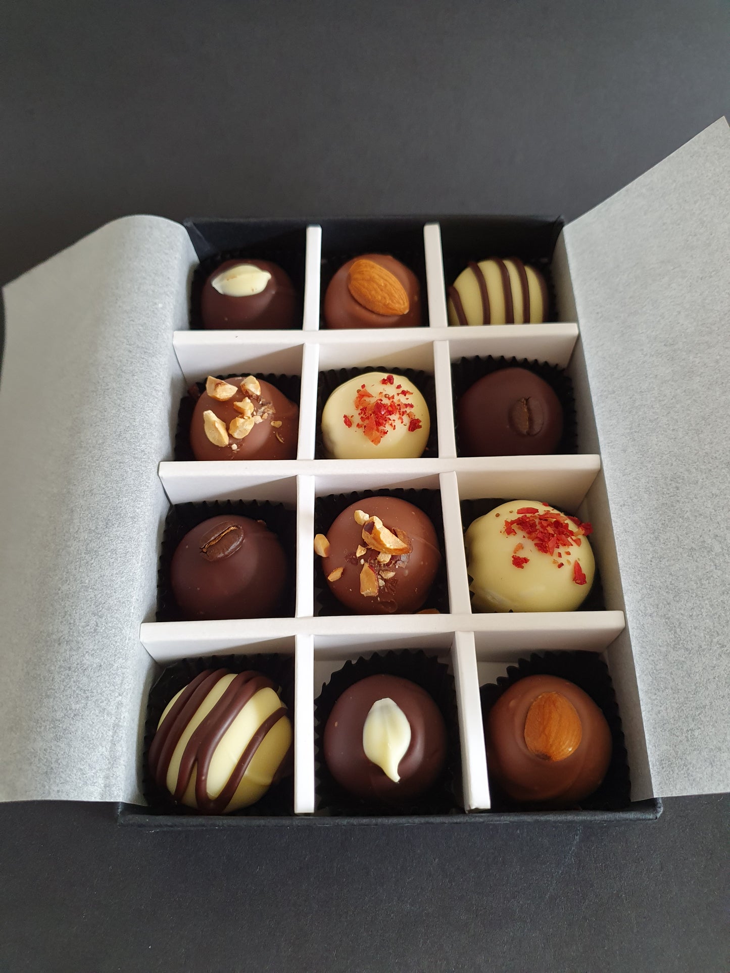 May Collection- Luxury selection of 12 chocolate truffles gift box