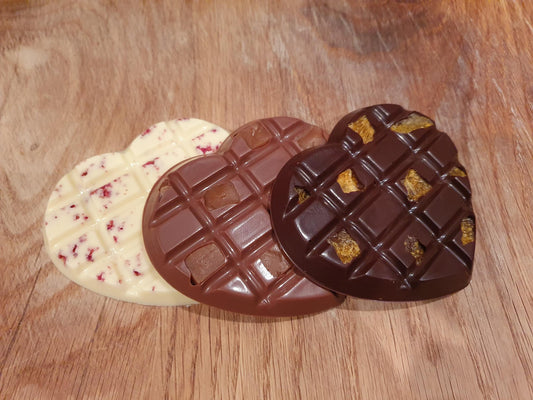 Handmade Belgian Chocolate Bars- Small Heart Bars (Pack of 3)