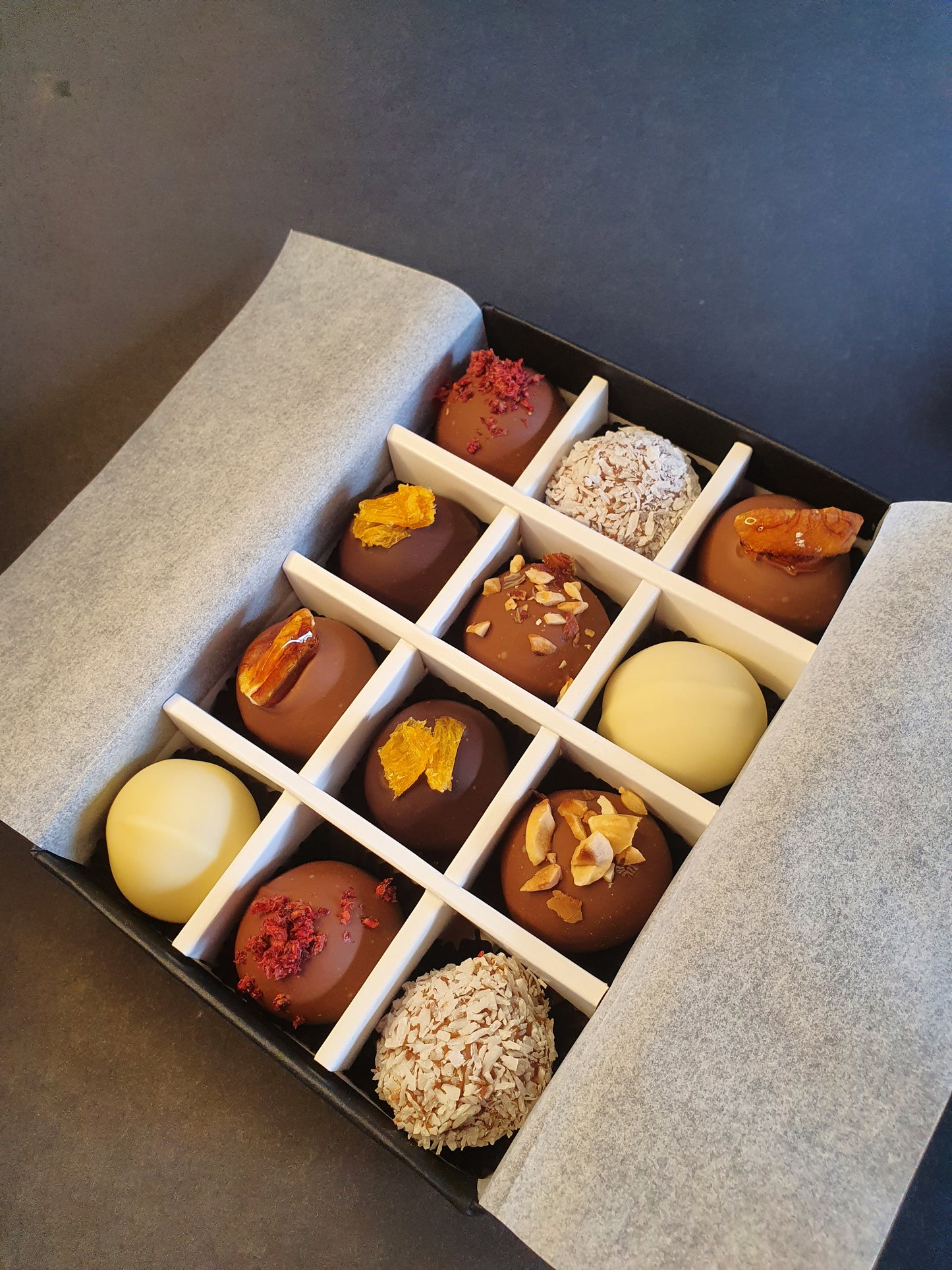 PRE-ORDER March Collection- Luxury selection of 12 chocolate truffles gift box