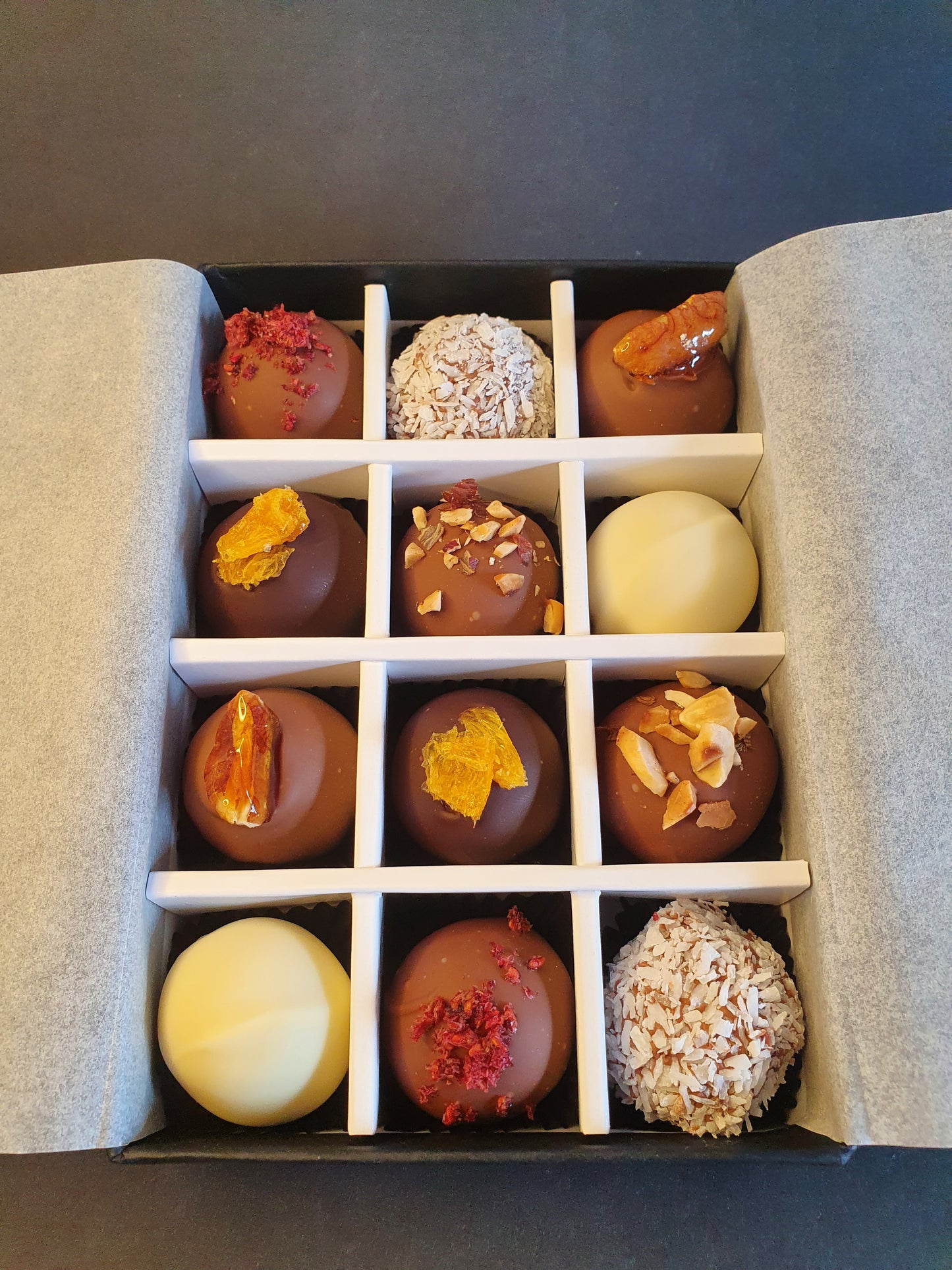 PRE-ORDER March Collection- Luxury selection of 12 chocolate truffles gift box