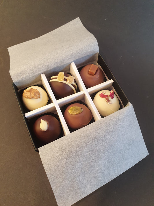 PRE-ORDER June Collection- Luxury selection of 6 chocolate truffles gift box