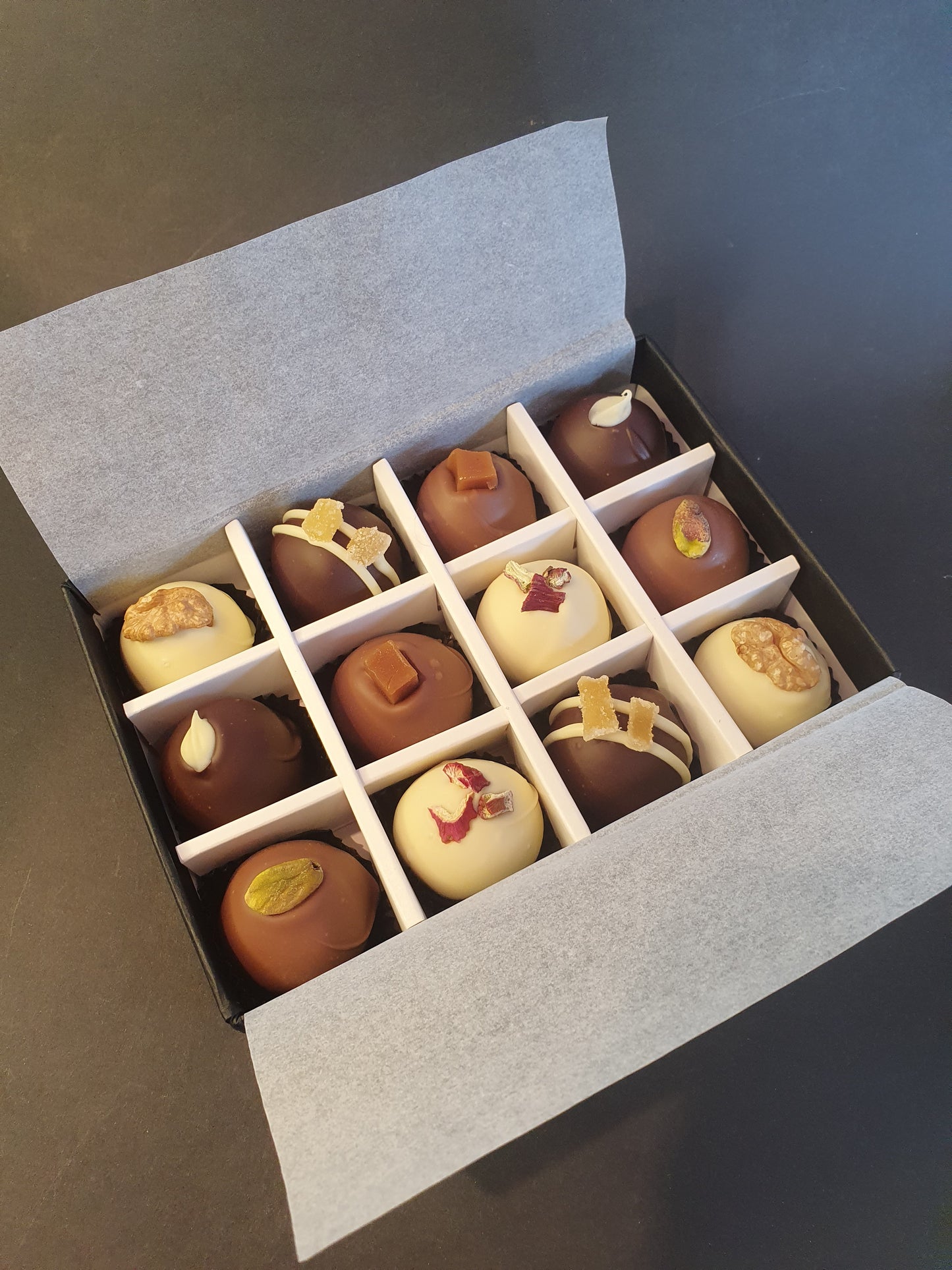 June Collection- Luxury selection of 12 chocolate truffles gift box