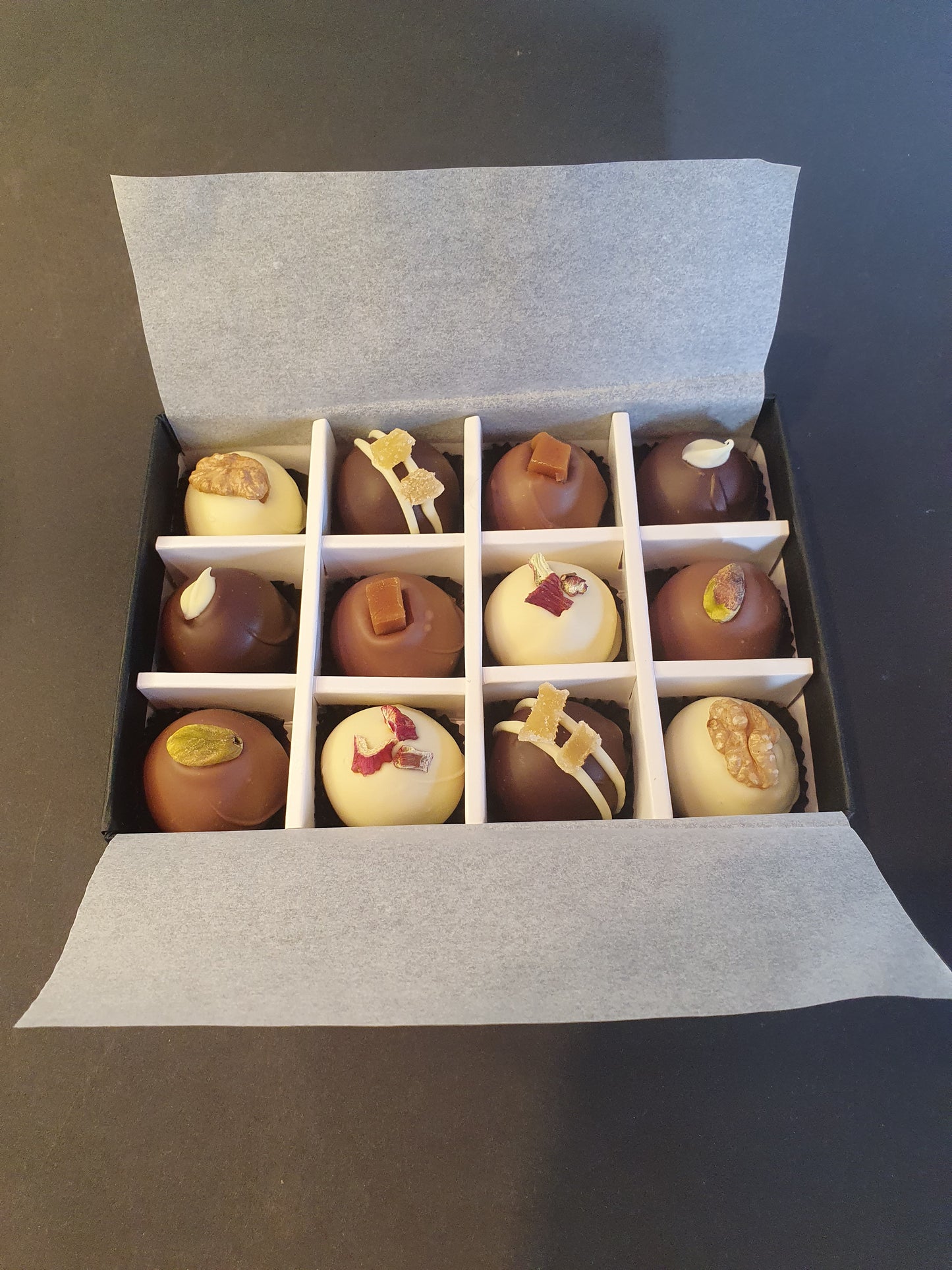 June Collection- Luxury selection of 12 chocolate truffles gift box
