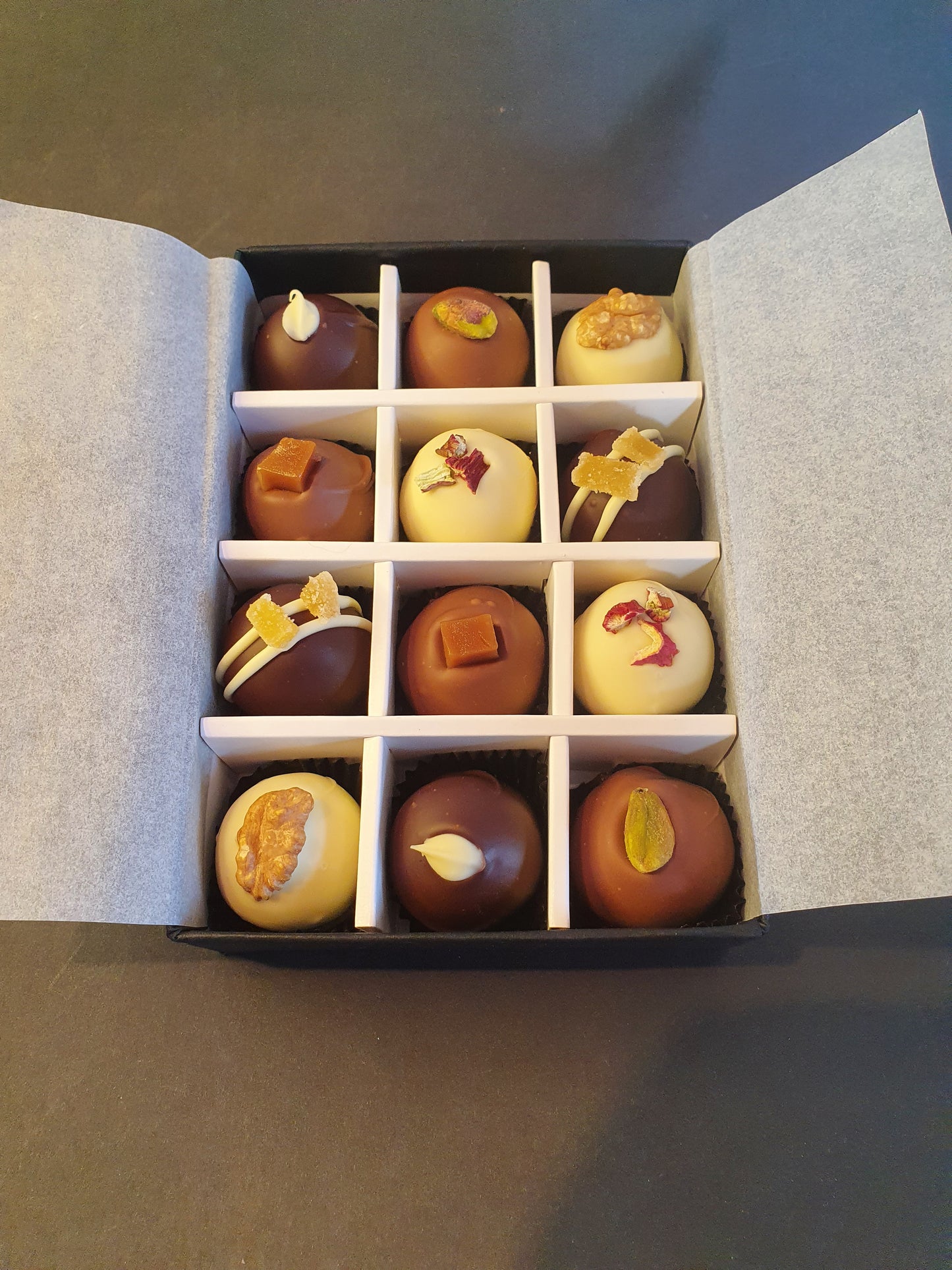 June Collection- Luxury selection of 12 chocolate truffles gift box