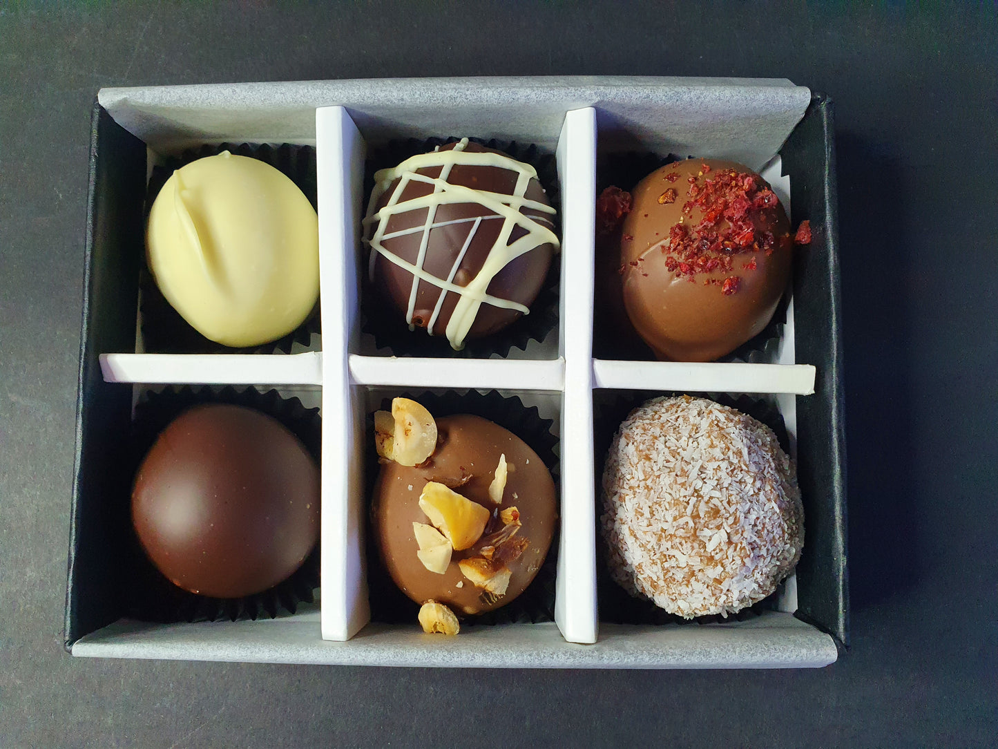 Classic Collection- Luxury selection of 6 chocolate truffles gift box